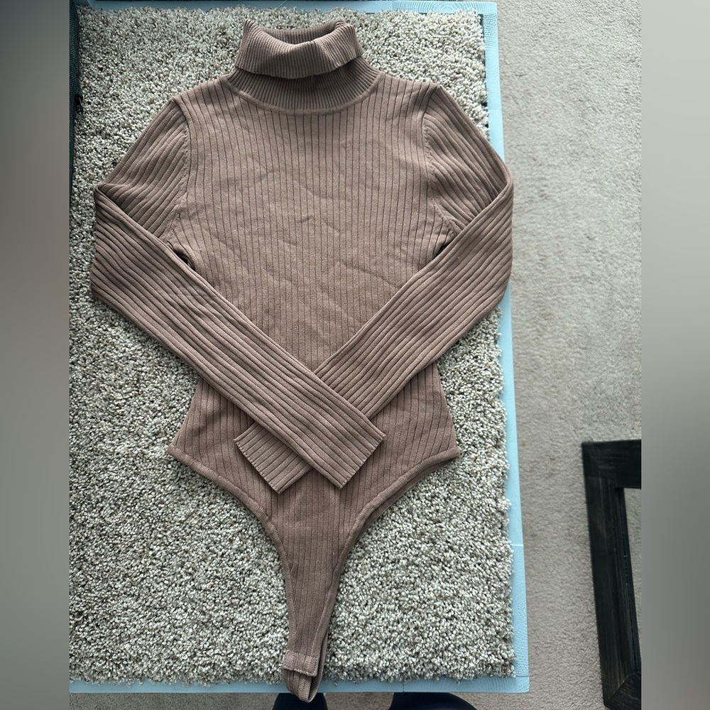 Brown turtle neck bodysuit
